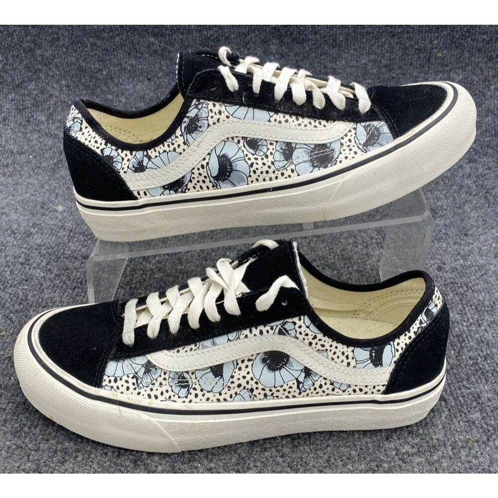 Vans Style 36 VR3 Cush Blue Floral Poppy Skate Shoes Mens 8.5 Womens 10 Suede